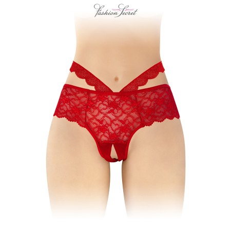 String coeur et strass Blanc - Litolu Lingerie