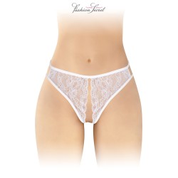 String dentelle dos lacé Blanc - Litolu Lingerie