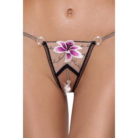 String ouvert Fleur brodée - Cottelli LINGERIE