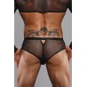 Slip type brésilien noir ouvert - Regnes