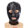 Cagoule BDSM 3 ouvertures en simili cuir - Fetish Tentation