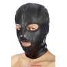 Cagoule BDSM 3 ouvertures en simili cuir - Fetish Tentation