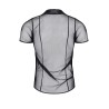 Polo en maille noire transparente - Regnes
