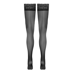 Bas autofixants noir Hold up 3 - Cotelli Legwear