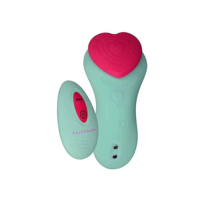 Stimulateur télécommandé de culotte HeartGem vert - FairyGasm
