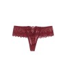 String dentelle dos lacé Bordeaux - Litolu Lingerie