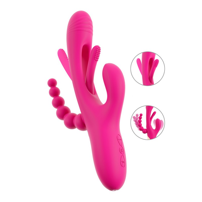 Triple vibro avec langue oscillante - Sweet Smile