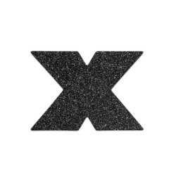 Bijoux de seins Flash Croix Noir