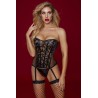 Ensemble guêpière, string et bas noir - J Lingerie