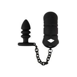 Cage à pénis avec plug anal - Black Velvets 