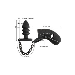 Cage à pénis avec plug anal - Black Velvets 
