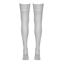 Bas autofixants blanc - Cotelli Legwear