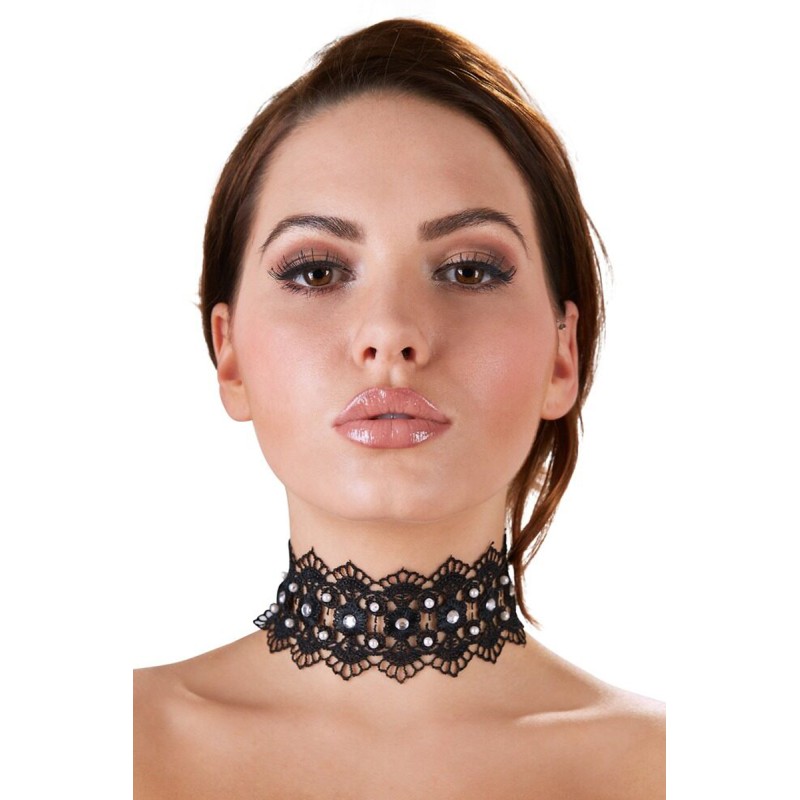 Collier brodé avec strass - Cotelli Accessoires