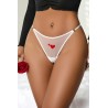 String coeur et strass Blanc - Litolu Lingerie